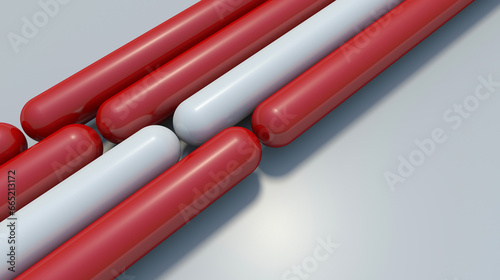 3d render. Background with 3d cylinders. Abstract 3d background. Minimal design for banner.