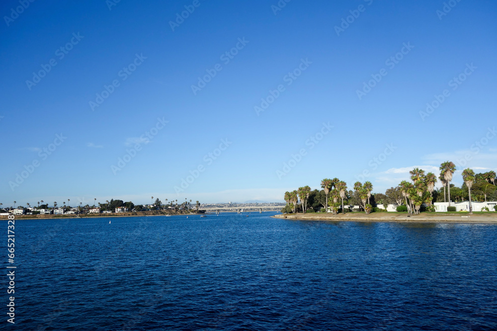 Mission Bay packed with surrounding recreational areas, San Diego, California