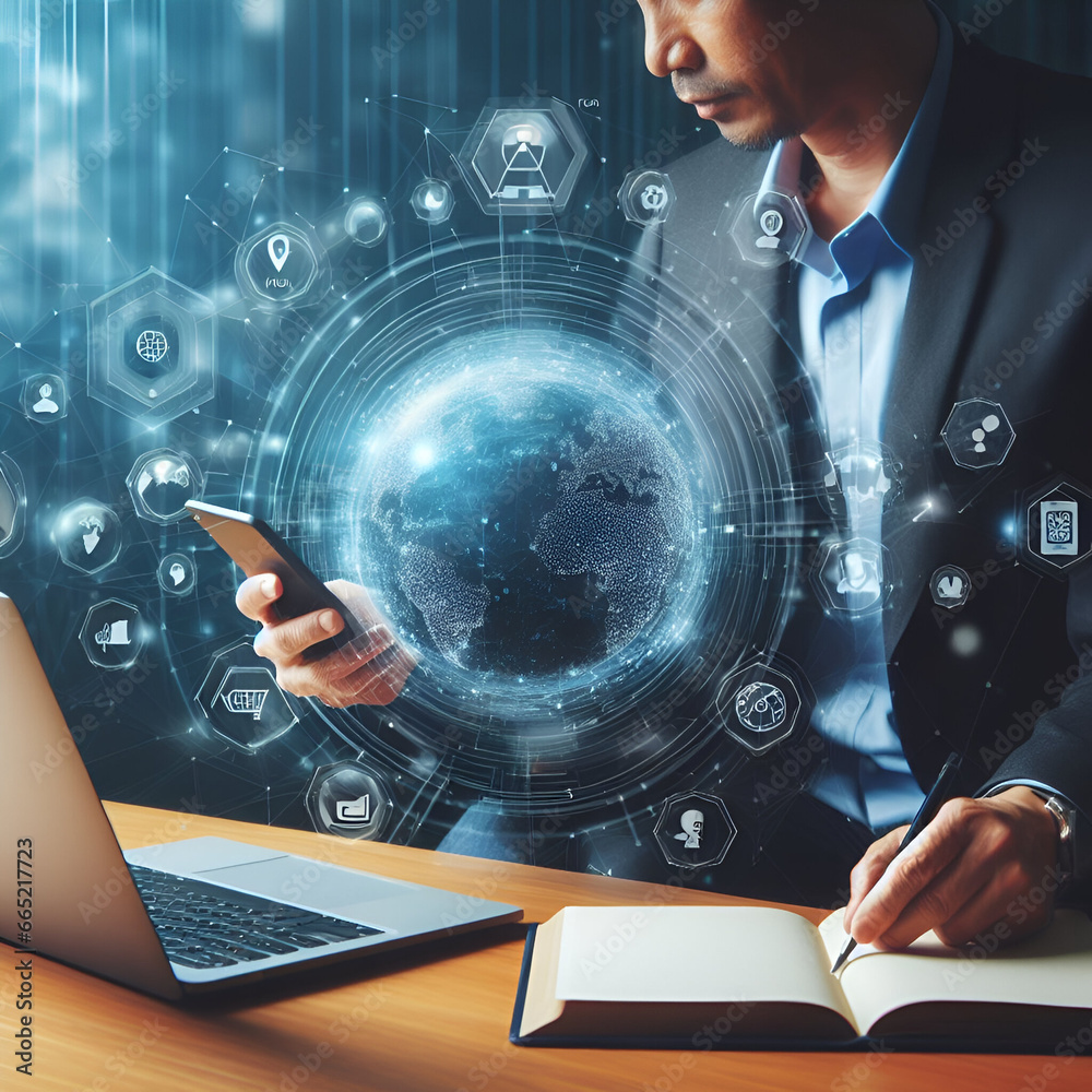 Business manager, investment, savings, technology, IoT and artificial intelligence with target indicator computer mouse, keyboard, internet Business manager, investment, savings, technology, IoT and artificial intelligence with target indicator computer mouse, keyboard, internet