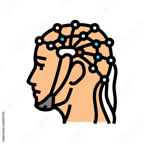 eeg procedure neurologist color icon vector. eeg procedure neurologist sign. isolated symbol illustration