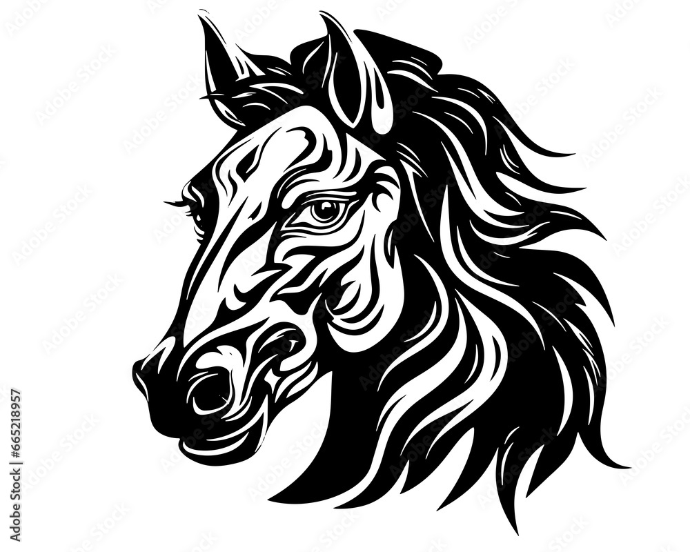 Horse Mustang Wild Tattoo Logo Print Stamp Mane Steed Horse Mustang Wild Tattoo Logo Print Stamp Mane Steed