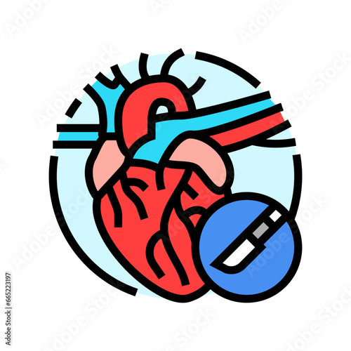 heart surgery color icon vector. heart surgery sign. isolated symbol illustration
