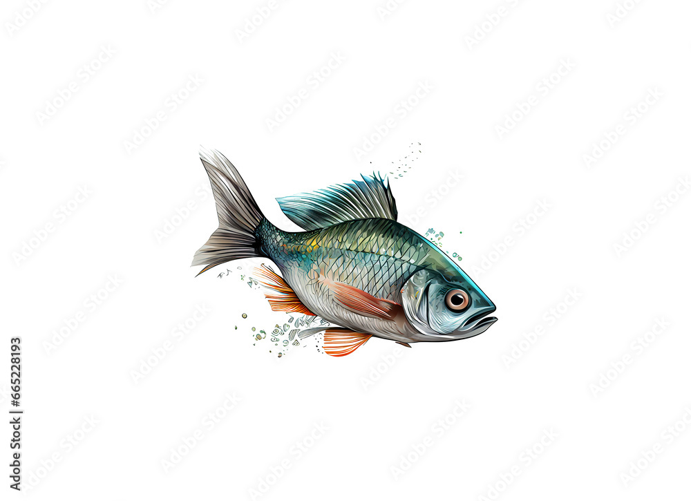 Close-up of a fish. Isolated on transparent background Close-up of a fish. Isolated on transparent background