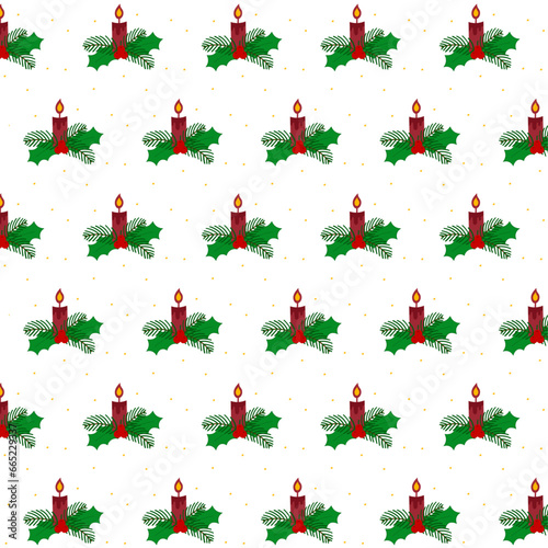 Christmas seamless pattern with christmas trees, candle