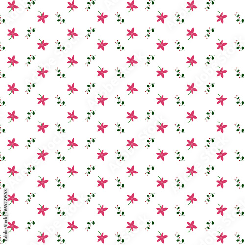 Christmas seamless pattern with flowers