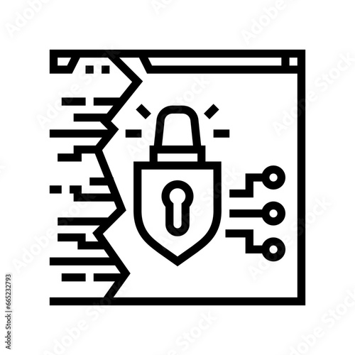 hacking attempt cyberbullying line icon vector. hacking attempt cyberbullying sign. isolated contour symbol black illustration