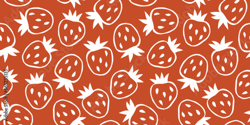 seamless vector pattern with strawberries. 