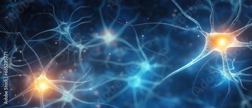 Brain neuron link information interaction background material photo