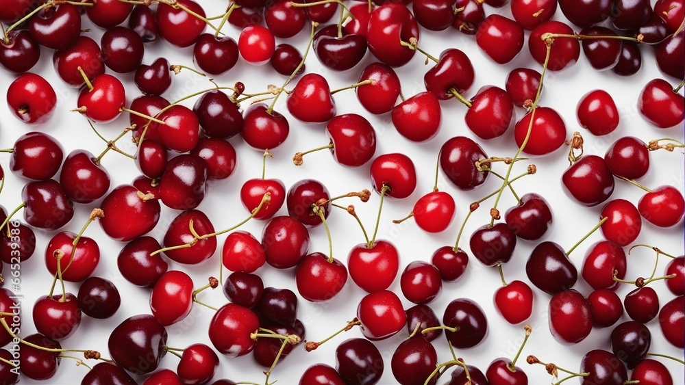 AI generated illustration of ripe, juicy cherries AI generated illustration of ripe, juicy cherries