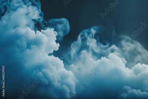 AI generated illustration of blue smoke against the light