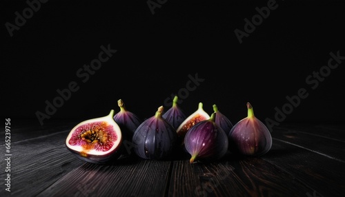 figs, sliced in half and sitting on the table