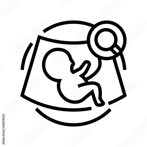 fetal monitoring gynecologist line icon vector. fetal monitoring gynecologist sign. isolated contour symbol black illustration