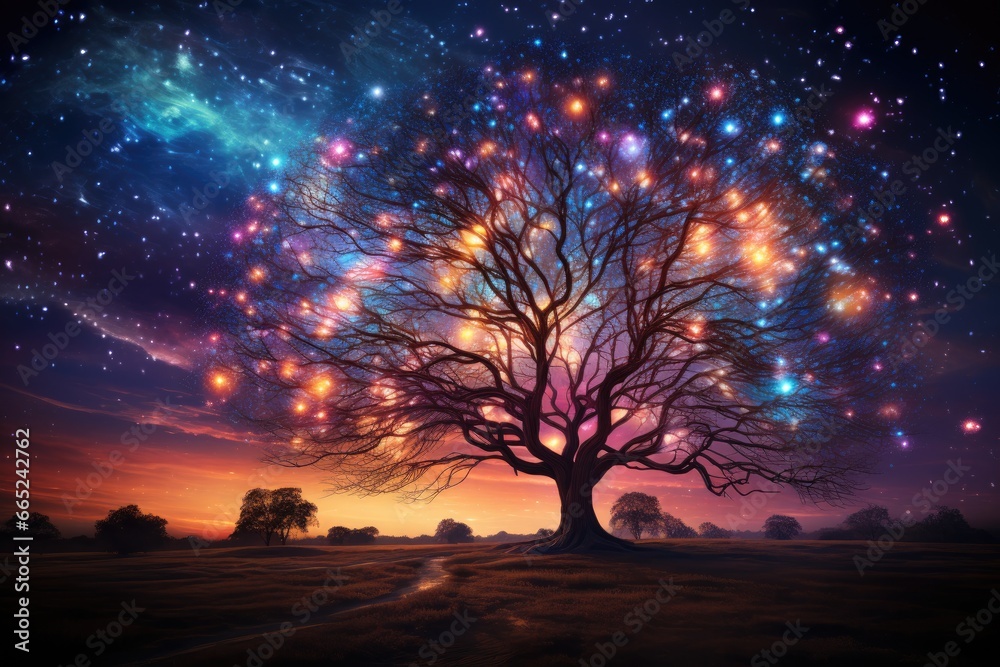 Celestial display of night sky colors. Celestial display of night sky colors.