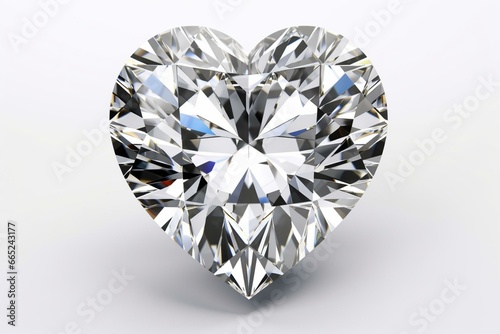 Perfect round diamond with precise hearts and arrows pattern on a white background. Generative AI