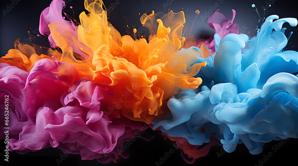 Fototapeta premium Abstract Background: Colorful Ink Splash