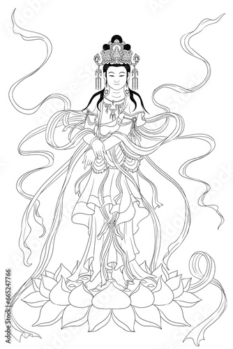 Avalokitesvara Bodhisattva (Sketch illustrations)