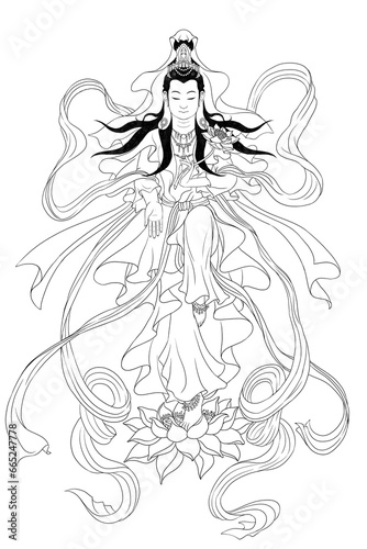 Avalokitesvara Bodhisattva (Sketch illustrations)