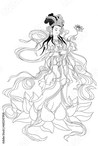Avalokitesvara Bodhisattva (Sketch illustrations)