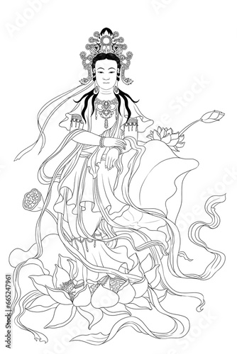 Avalokitesvara Bodhisattva (Sketch illustrations)