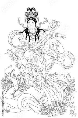 Avalokitesvara Bodhisattva (Sketch illustrations)