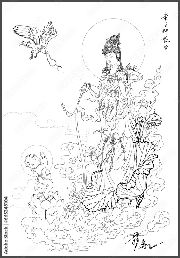 Avalokitesvara Bodhisattva (Sketch illustrations)