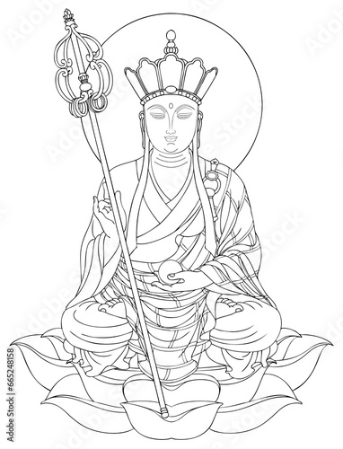 Bodhisattva King Ksitigarbha of the Great Vow (Earth Store Bodhisattva)