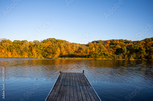 Dock on a fall evening.