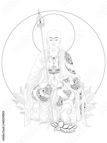 Bodhisattva King Ksitigarbha of the Great Vow (Earth Store Bodhisattva)