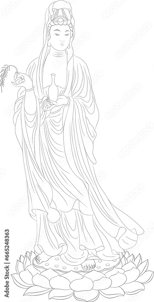 Fototapeta premium Avalokitesvara Bodhisattva (Sketch illustrations)