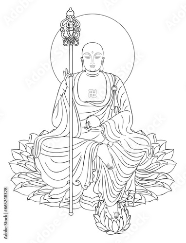 Bodhisattva King Ksitigarbha of the Great Vow (Earth Store Bodhisattva)
