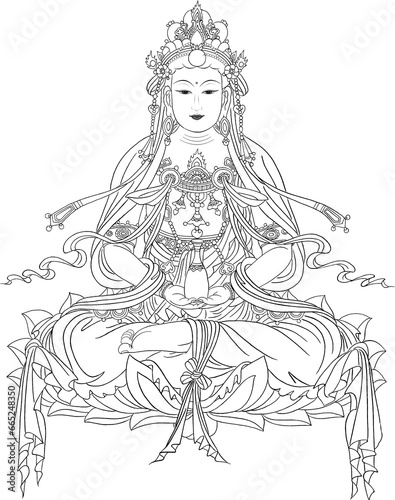 Avalokitesvara Bodhisattva (Sketch illustrations)