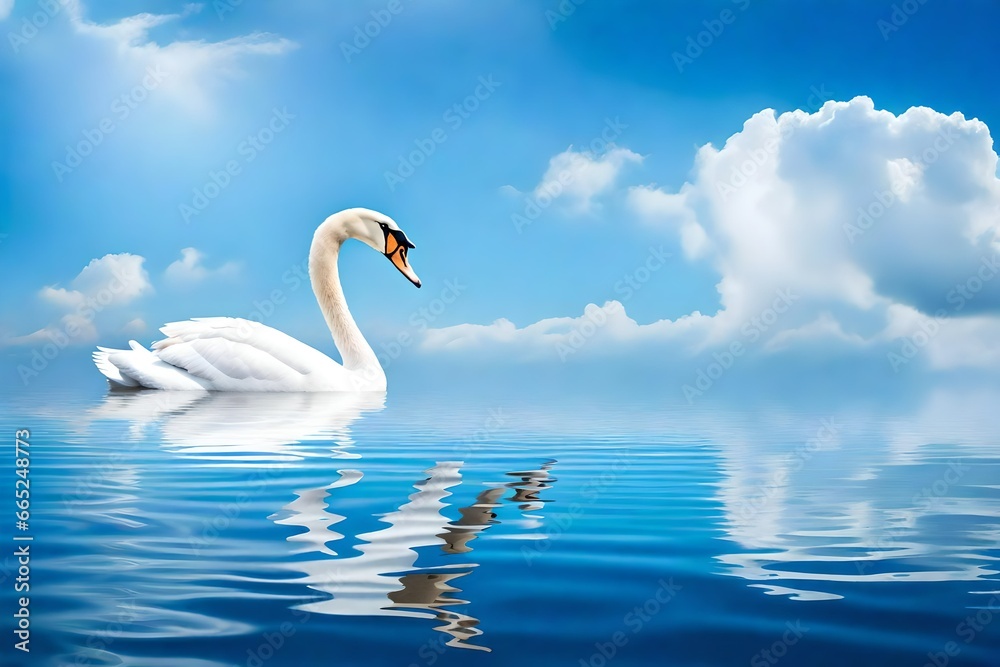 Fototapeta premium swans on the lake