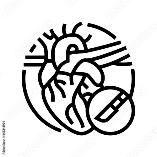 heart surgery line icon vector. heart surgery sign. isolated contour symbol black illustration