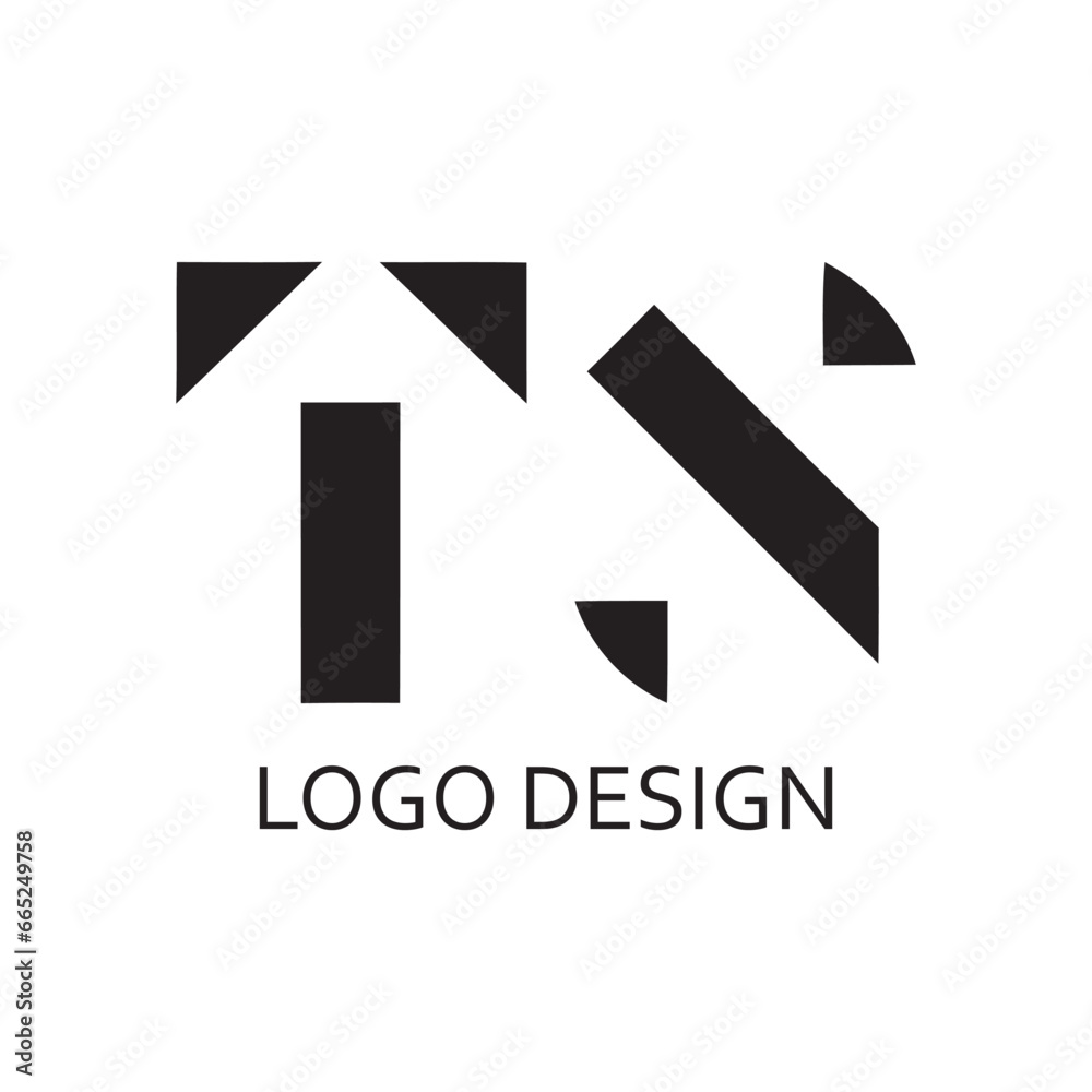 simple black letter ts for logo design company Stock Vector | Adobe Stock
