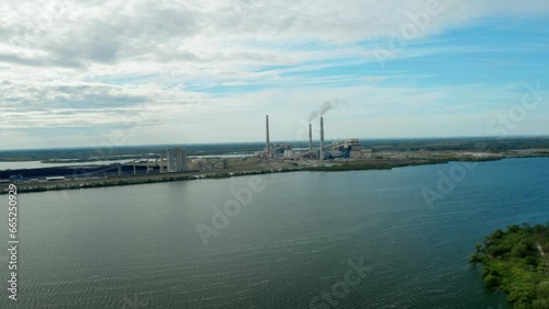 Wallpaper Mural Power Plant - Drone shot track left over v1 Torontodigital.ca