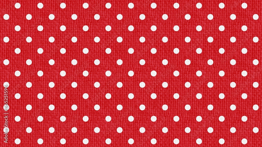 Red cherry background with white dots. Abstract retro wallpaper. Groovy hippie 70s design.	