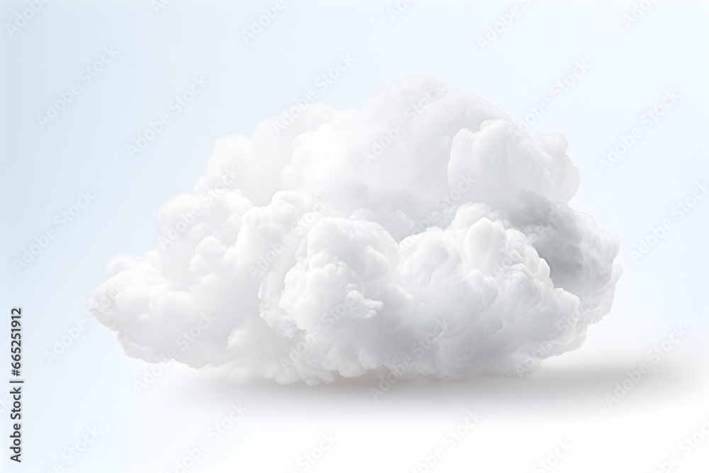 Clouds of Serenity, White Cloud on Isolated White Background