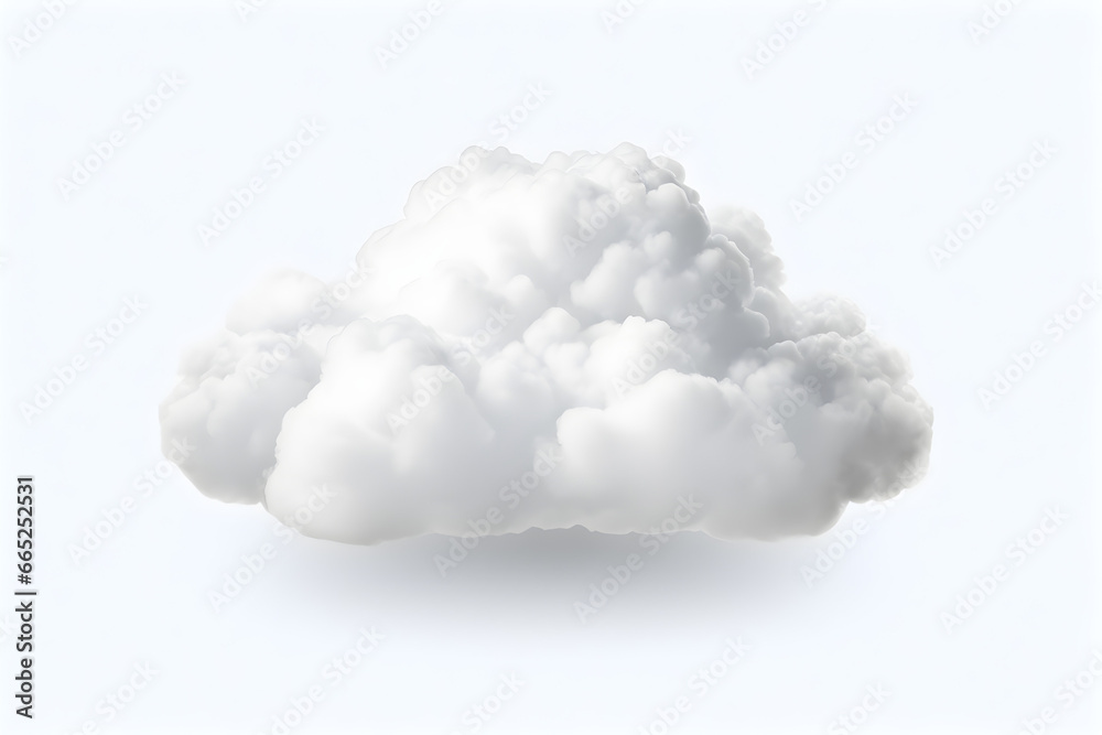 Delicate Dream, Serene White Cloud Floating on Isolated Background Delicate Dream, Serene White Cloud Floating on Isolated Background