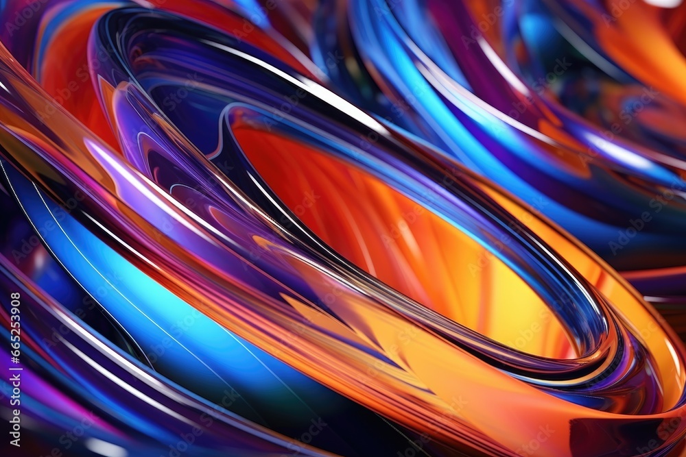 3d render illustration. Modern beautiful colorful magic background. Curved glass reflects rainbow light. Trendy design. 3d render illustration. Modern beautiful colorful magic background. Curved glass reflects rainbow light. Trendy design.