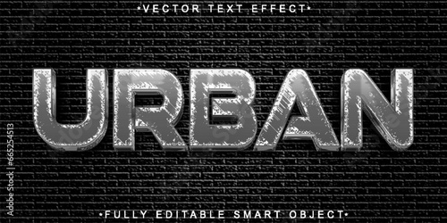 Silver Worn Dirty Urban Vector Fully Editable Smart Object Text Effect
