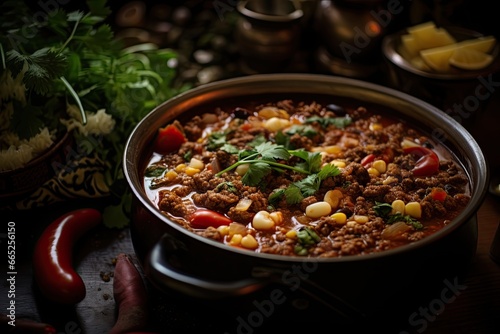 Pot of Taco Soup in a classic, family-style presentation. Nostalgic food photography with soft, warm tones evoking memories of home-cooked meals.