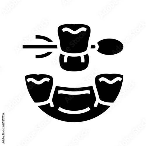 dentures dental glyph icon vector. dentures dental sign. isolated symbol illustration