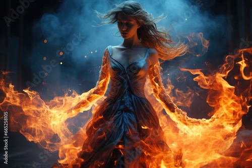 Frozen fire, icy flames dancing.