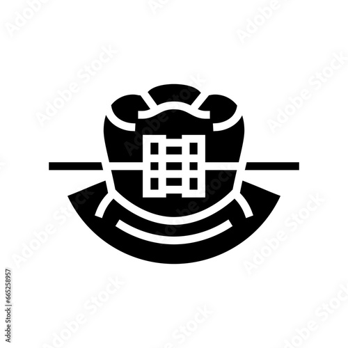 orthodontic braces glyph icon vector. orthodontic braces sign. isolated symbol illustration
