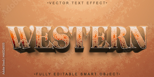 Western Vector Fully Editable Smart Object Text Effect