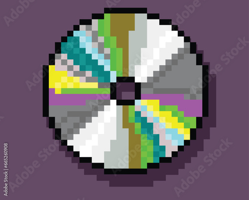 Compact Disk Pixel art,Compact Disk 8-bit Pixel art vector.