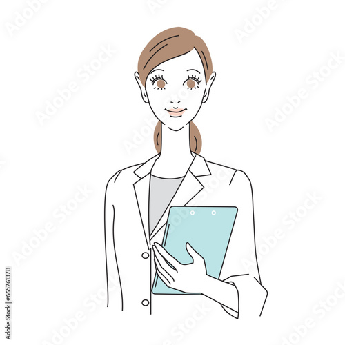 女性医師正面顔上半身