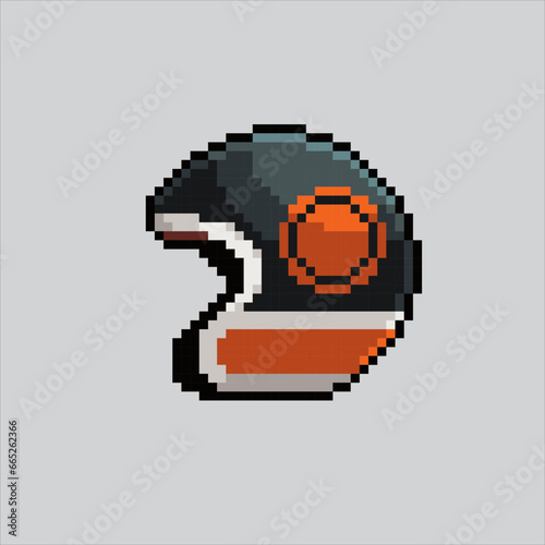 Pixel art illustration motorcycle helmet. Pixelated helmet. safety traffic motor helmet
icon pixelated for the pixel art game and icon for website and video game.
old school retro.