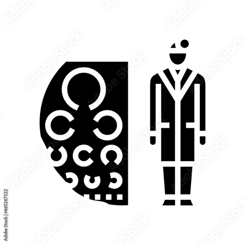 ophthalmic technician eye chart glyph icon vector. ophthalmic technician eye chart sign. isolated symbol illustration