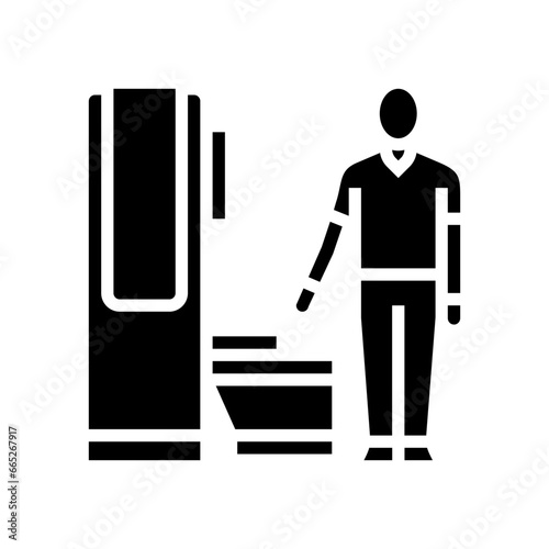 radiologic technologist scanner glyph icon vector. radiologic technologist scanner sign. isolated symbol illustration